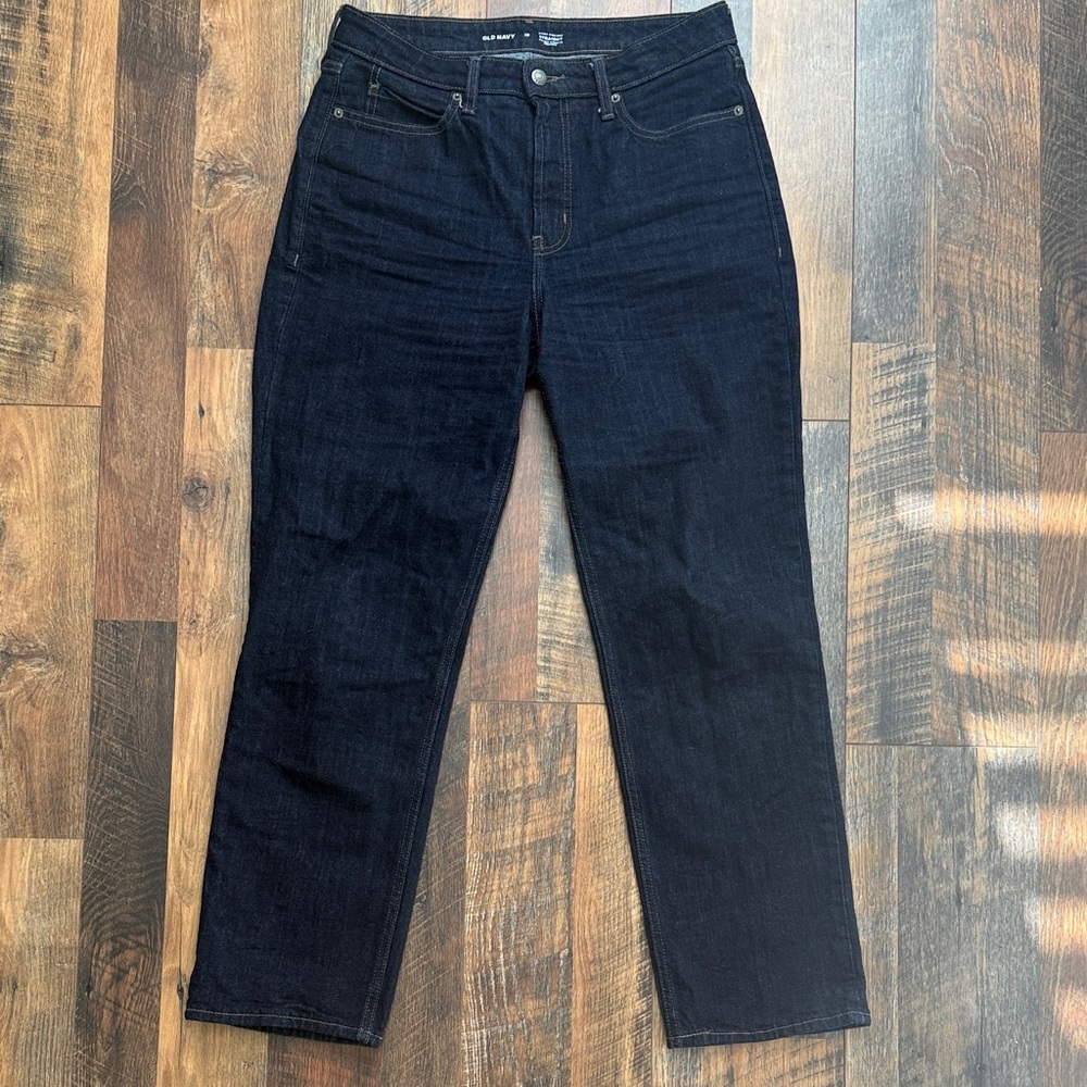 Extra High-Waisted Straight Jeans Dark Wash